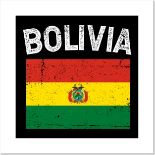 Bandera de Bolivia - Bolivian Flag - White letters design Posters and Art